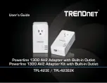 TRENDnet Powerline 1300 AV2 Adapter with Built-in Outlet User Manual preview