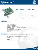 TRENDnet TE100-PCIFXplus Datasheet preview