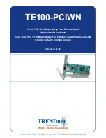 TRENDnet TE100 PCIWN Quick Installation Manual preview