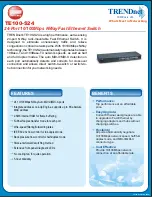 TRENDnet TE100-S24 - High Performance Auto-Sensing 10/100Mbps Fast Ethernet Switch Specifications предпросмотр