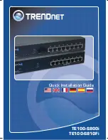 TRENDnet TE100-S800i Quick Installation Manual предпросмотр