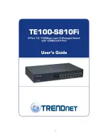 TRENDnet TE100-S810Fi - Switch User Manual preview