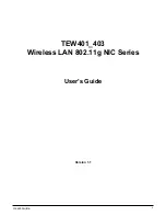 Preview for 1 page of TRENDnet TEW-401 User Manual