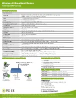 Предварительный просмотр 2 страницы TRENDnet TEW-432BRP - Wireless Router Specifications