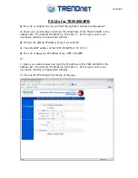 Preview for 1 page of TRENDnet TEW-450APB - Wireless Super G Access Point Faq