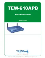 Предварительный просмотр 1 страницы TRENDnet TEW-610APB Quick Installation Manual