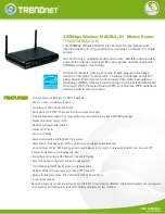 TRENDnet TEW-635BRM - Wireless Router Specifications preview