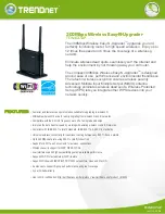 TRENDnet TEW-637AP - 300Mbps Wireless Easy-N-Upgrader Specifications preview