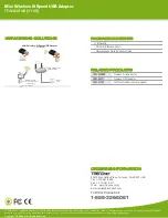 Preview for 3 page of TRENDnet TEW-649UB - Mini Wireless N Speed USB 2.0 Adapter Specifications