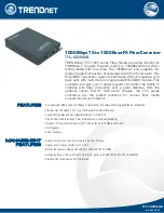 Предварительный просмотр 1 страницы TRENDnet TFC-1000MGB - Intelligent 1000Mbps TX Specifications