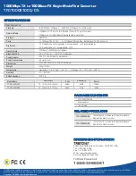 Preview for 2 page of TRENDnet TFC-1000S10D3 Specifications