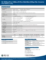 Предварительный просмотр 2 страницы TRENDnet TFC-210MSC Specifications