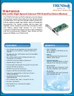 Preview for 1 page of TRENDnet TFM-PCIV92I Specifications