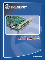 Предварительный просмотр 1 страницы TRENDnet TFU-H33PI Quick Installation Manual