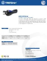 TRENDnet TK-CU06 Datasheet предпросмотр