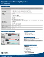 Preview for 2 page of TRENDnet TPE-111GI - Gigabit Power Over Ethernet Injector Specifications