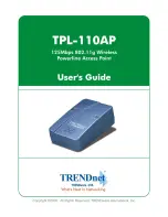 TRENDnet TPL-110AP - 125Mbps 802.11g Wireless Powerline Access Point User Manual preview