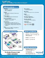 Preview for 2 page of TRENDnet TU-ET100 Specifications