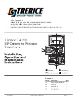 Предварительный просмотр 1 страницы Trerice TA901 Installation, Operation And Maintenance Instructions