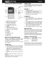 Предварительный просмотр 2 страницы Trevi DR 735 User Manual