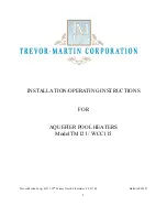 Trevor-Martin Corporation TM121 Installation & Operating Instructions Manual preview