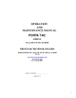 Preview for 1 page of Tri-Star PORTA TAC E Series Operation And Maintenance Manual