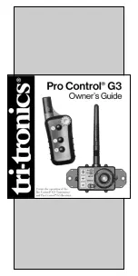 Tri-Tronics Pro G3 series Owner'S Manual preview