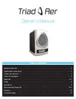 Preview for 1 page of Triad Aer air purifier system Owner'S Manual