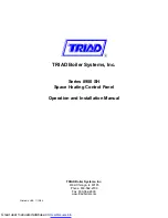 Triad 8900 SH Series Operation And Installation Manual preview