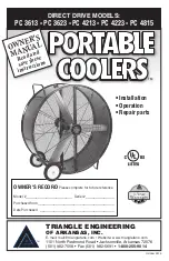 Triangle Engineering Portable Coolers PC Series Owner'S Manual предпросмотр