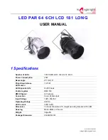 Triangle Lights LED PAR 64 6CH LCD 181 LONG User Manual preview