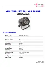 Triangle Lights LED PAR64 18W 6CH LCD Sound User Manual preview