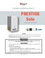 Preview for 1 page of TriangleTube PRESTIGE Solo PA 110 Installation & Maintenance Manual