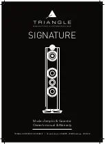 Предварительный просмотр 1 страницы TriangleTube SIGNATURE Owner'S Manual & Warranty