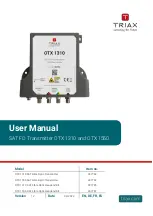 Triax 307782 User Manual preview