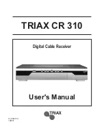 Предварительный просмотр 1 страницы Triax CR 310 User Manual