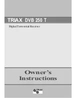 Triax DVB 250 T Owner'S Instructions Manual preview