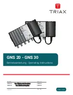 Preview for 1 page of Triax GNS 20 Operating Instructions Manual