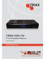 Triax HDS 110 Operating Manual предпросмотр