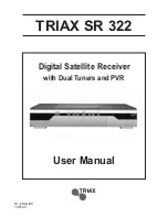 Preview for 1 page of Triax SR 322 User Manual