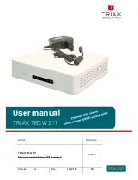 Preview for 1 page of Triax TECW 211 User Manual