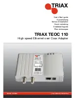 Preview for 1 page of Triax TEOC 110 Quick Start Manual
