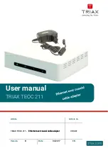 Triax TEOC 211 User Manual preview