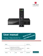 Triax TR 63 User Manual preview