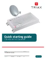 Предварительный просмотр 1 страницы Triax TSS 400 SAT Quick Starting Manual