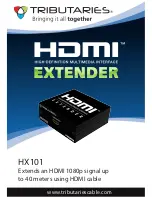 Tributaries HDMI HX101 Instruction Manual предпросмотр