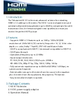 Preview for 2 page of Tributaries HDMI HX101 Instruction Manual