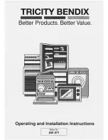 Предварительный просмотр 1 страницы Tricity Bendix AW 851 S Operating And Installation Instructions