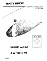 Tricity Bendix AW1053W Operating And Installation Instruction preview