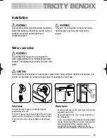 Preview for 23 page of Tricity Bendix BDW 55 User Manual